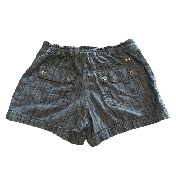 Women’s Prana Shorts Arlie Blue Organic Cotton Striped Pockets Paperbag Sz Med - Picture 6 of 8